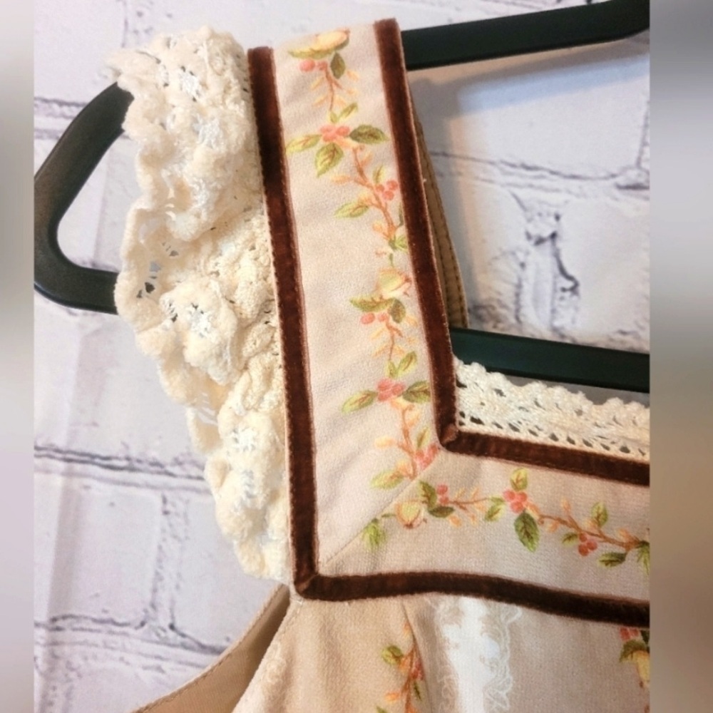 Secret Honey x Disney Honey Bunch Bambi Cream and Brown Floral Midi Dress - Sz 2 - Picture 9 of 12